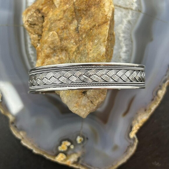 Sterling Silver Flexible & Adjustable Braided Fashion Bracelet For Women #1 main image 5